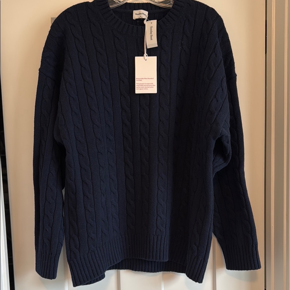 Aritzia sunday Best Blue Crewneck Sweater